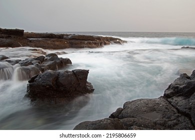 Sunset On The Tenerife Coast Line Of The Atlantic Ocean