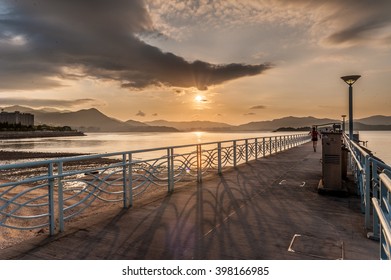 Sunset on top of a dock