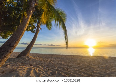 Sunset On Tropical Fiji Island