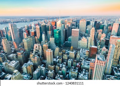Sunset im oberen Stadtteil Manhattan in New York City, Vereinigte Staaten von Amerika.