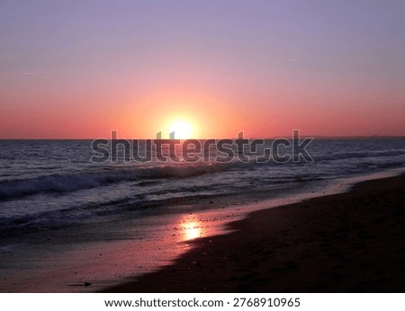 Sunset on Vale do Lobo Beach in Almancil, Loulé, Portugal 