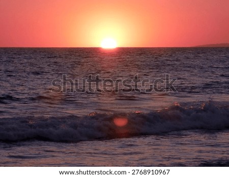 Sunset on Vale do Lobo Beach in Almancil, Loulé, Portugal 