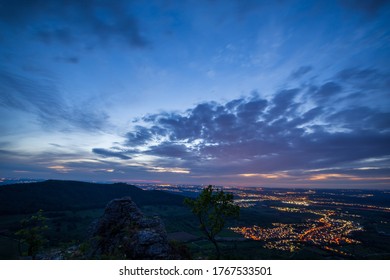 Sunset On A Viewpoint In The Swabian Jura