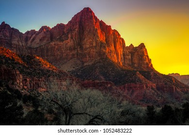 Sunset on the Watchman, Zion National Park, Utah - Powered by Shutterstock