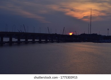 Sunset On Western Freeway Portsmouth VA