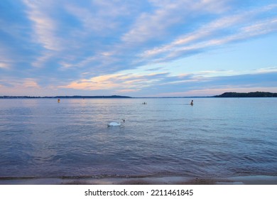 Sunset On Zippendorfer Beach, Schwerin - Mecklenburg Western Pomerania, Germany