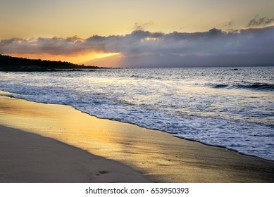 Sunset at Oneloa Bay, Maui, Hawaii