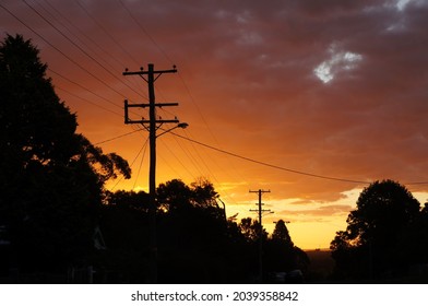 Sunset With An Orange Haze From A Dust Storm