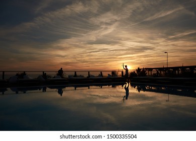 Sunset At Origen Club El Palmar, Vejer De La Frontera, Andalusia, Cádiz Province, Spain