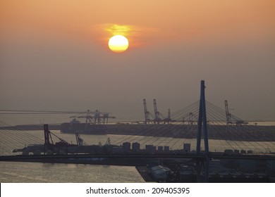 The Sunset Of Osaka Bay