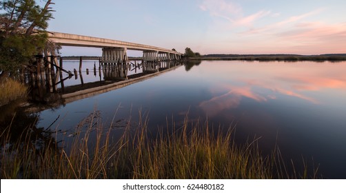 Sunset Over Ashepoo River In Ace Basin South Carolina