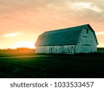 Sunset over barn