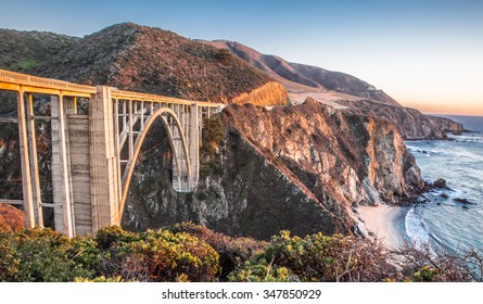 Sunset Over Bixby Bridge, Big Sur, California