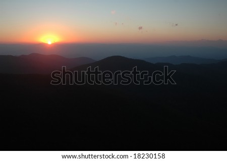 Sunset over Blueridge Mountains