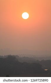 Sunset over a bridge