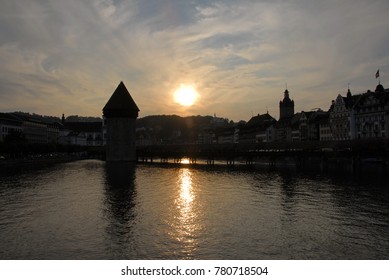 Sunset over bridge