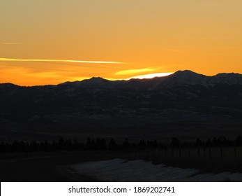 Sunset Over The Bridger Mountains