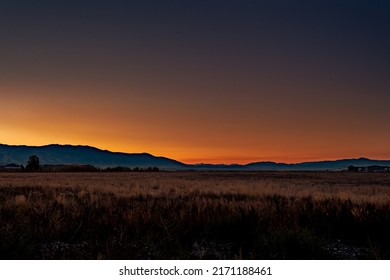 Sunset Over The Bridger Mountains