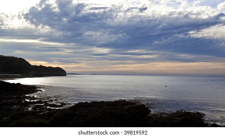 Sunset Over The Bristol Channel At Clevedon