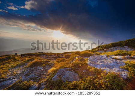 Similar – Bergnebel Umwelt Natur