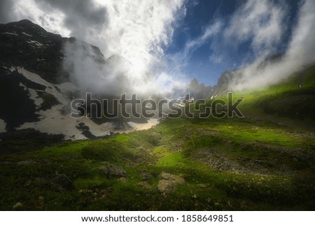 Similar – Panorama road Großglockner illuminated