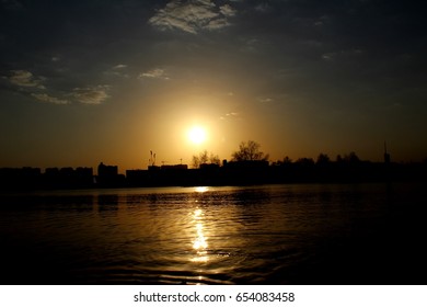 Sunset over the city