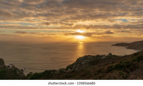 Sunset over cliffs