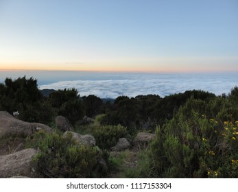 sunset over clouds