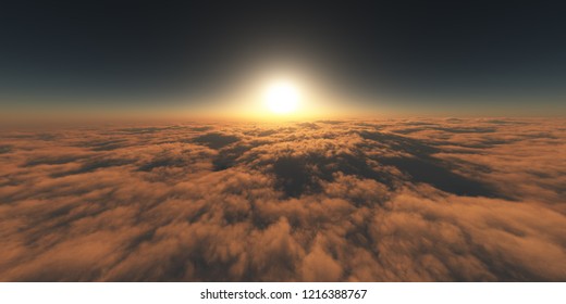 sunset over clouds