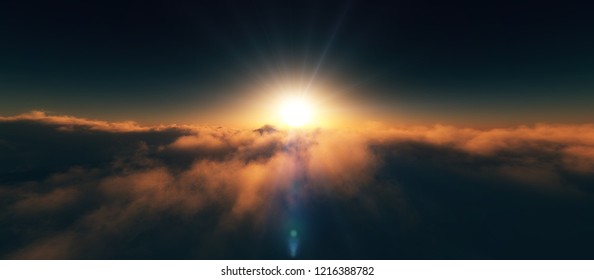 sunset over clouds