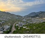 Sunset over clouds in the Wind River Range on the Continental Divide Trail, Wyoming, USA