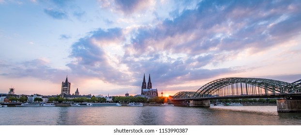 Sunset Over Cologne Skyline