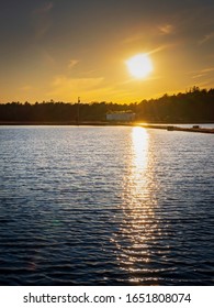 Sunset Over Cranberry Bog On Cape Cod