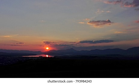 Sunset Over The Dam Liptovská Mara