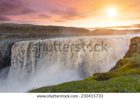 Similar – Image, Stock Photo Midnight sun over Myvatn in North Iceland in summer