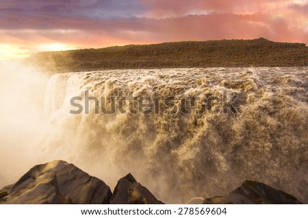Similar – Image, Stock Photo Midnight sun over Myvatn in North Iceland in summer
