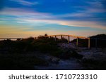 Sunset over fence, Rotnest Island, Western Australia