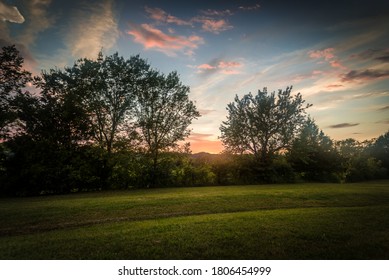 Sunset Over A Field In Middle Tennessee 