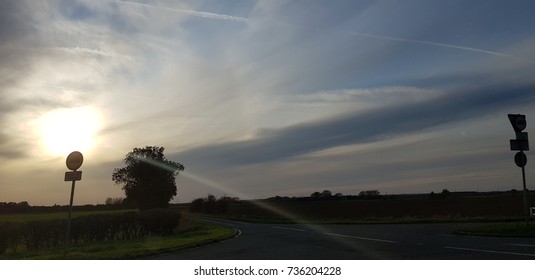 sunset over the fields
