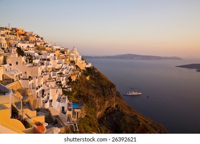 Sunset over Fira Town, Santorini, Greece - Shutterstock ID 26392621