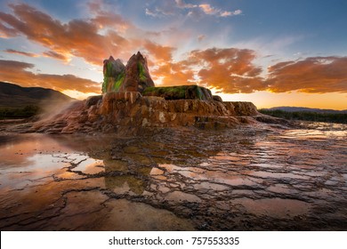 Sunset over Fly Geyser. Ryland West