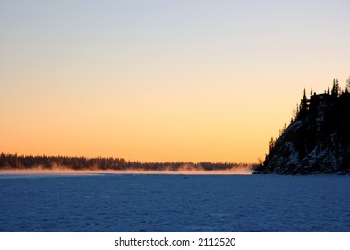 Sunset Over The Frozen Chena River