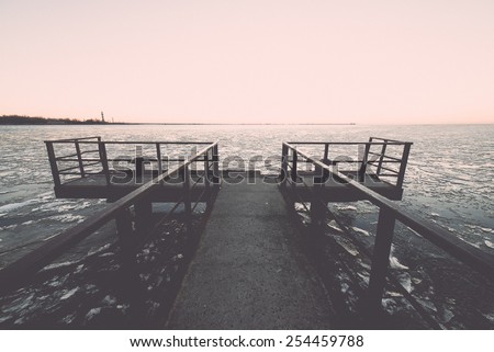 Similar – Image, Stock Photo Seabridge at the Baltic Sea coast in Rerik