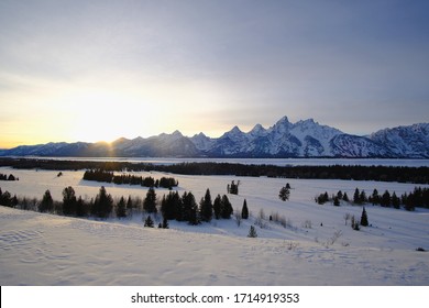 Sunset Over The Grand Tetons, Wyoming