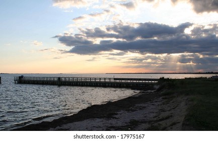 Sunset Over The Great South Bay On Long Island