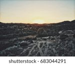 Sunset over the hill