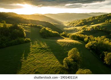 Sunset over the hills in Umbria - Powered by Shutterstock