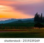 Sunset Over Hoopapalani Hill Near Lanai City, Hawaii, USA