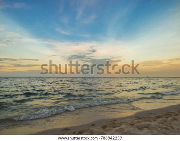 Sunset Over Hua Hin Beach Thailand Stock Image Download Now