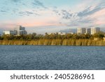 Sunset over Irvine, California as seen from the San Joaquin Marsh